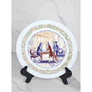 Limoges Marquis De Lafayette Silas Deane France Porcelain 8 1/2" Wall Decor